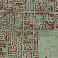 Second close-up of the map of Hazelwood, Oregon print showing more streets and buildings