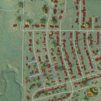 Second close-up of the map of Hazen, North Dakota print showing more streets and buildings