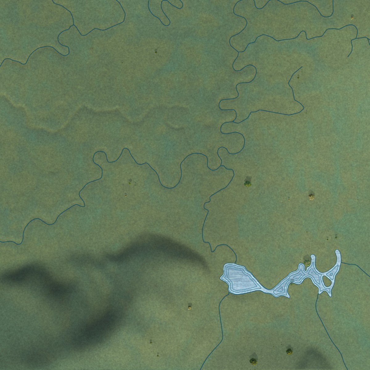 Second close-up of the map of Healy Lake, Alaska print showing more streets and buildings