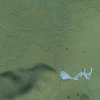 Second close-up of the map of Healy Lake, Alaska print showing more streets and buildings