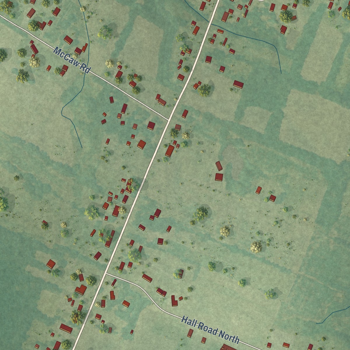 Second close-up of the map of Heath, Kentucky print showing more streets and buildings