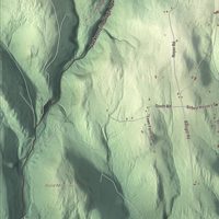 Close-up of the map of Heath, Massachusetts print showing terrain and local geography