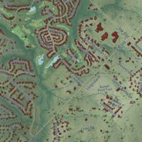 Second close-up of the map of Heath, Texas print showing more streets and buildings