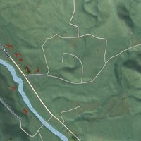 Second close-up of the map of Hebo, Oregon print showing more streets and buildings