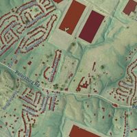Second close-up of the map of Hebron, Kentucky print showing more streets and buildings