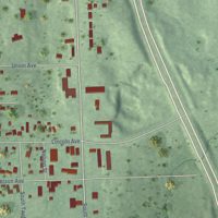 Second close-up of the map of Hebron, Nebraska print showing more streets and buildings