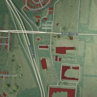 Second close-up of the map of Hebron, Ohio print showing more streets and buildings