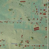 Second close-up of the map of Hector, Arkansas print showing more streets and buildings