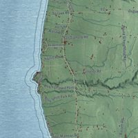 Second close-up of the map of Hector, New York print showing more streets and buildings