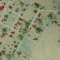 Second close-up of the map of Hedley, Texas print showing more streets and buildings