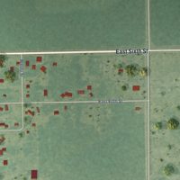 Second close-up of the map of Hedrick, Iowa print showing more streets and buildings