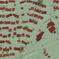 Second close-up of the map of Helemano, Hawaii print showing more streets and buildings