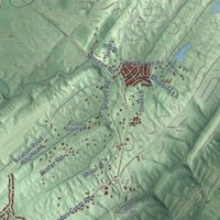 Second close-up of the map of Helena, Alabama print showing more streets and buildings