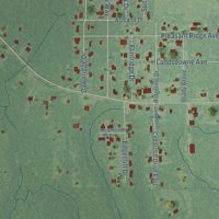 Second close-up of the map of Helena, Mississippi print showing more streets and buildings