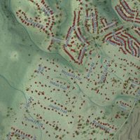 Second close-up of the map of Helotes, Texas print showing more streets and buildings
