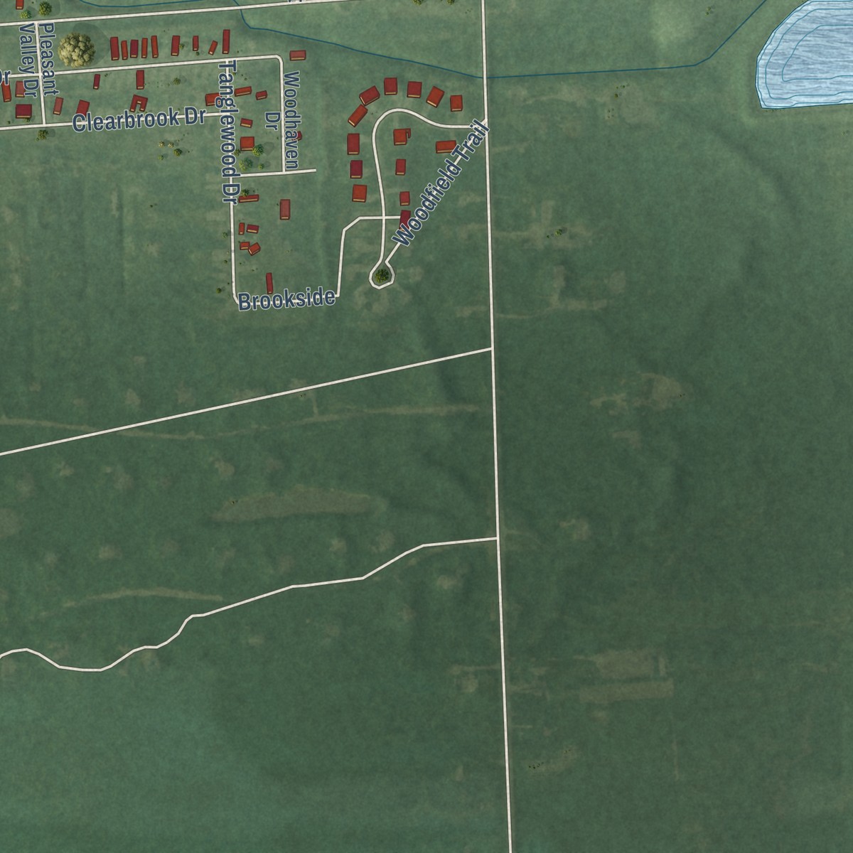 Second close-up of the map of Hemlock, Michigan print showing more streets and buildings
