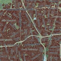 Second close-up of the map of the Town of Hempstead, New York print showing more streets and buildings