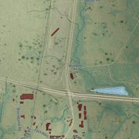 Second close-up of the map of Hempstead, Texas print showing more streets and buildings