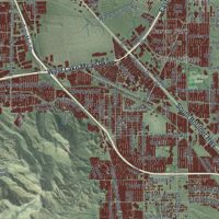Second close-up of the map of Henderson, Nevada print showing more streets and buildings