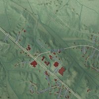 Second close-up of the map of Henderson, Tennessee print showing more streets and buildings