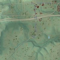 Second close-up of the map of Henryetta, Oklahoma print showing more streets and buildings