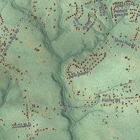 Second close-up of the map of Hephzibah, Georgia print showing more streets and buildings