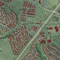 Second close-up of the map of Hercules, California print showing more streets and buildings
