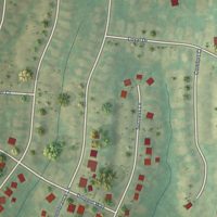 Second close-up of the map of Heritage Creek, Kentucky print showing more streets and buildings