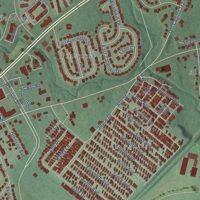 Second close-up of the map of Heritage, Delaware print showing more streets and buildings