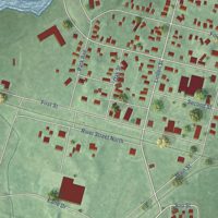 Second close-up of the map of Hermansville, Michigan print showing more streets and buildings