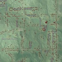 Second close-up of the map of Hermantown, Minnesota print showing more streets and buildings