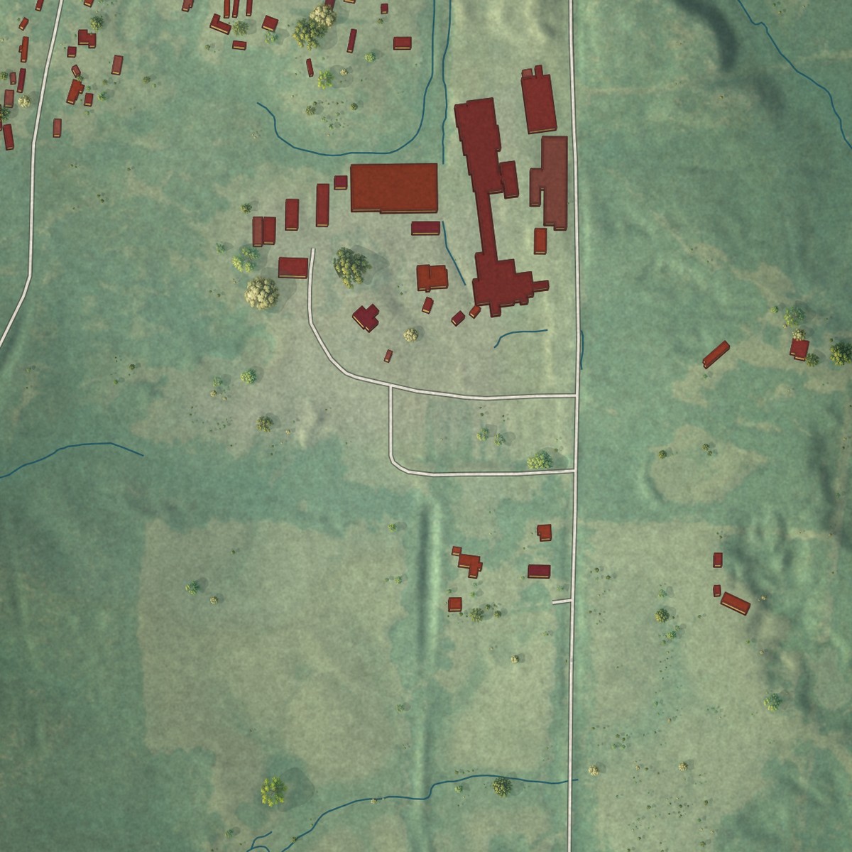 Second close-up of the map of Hermanville, Mississippi print showing more streets and buildings