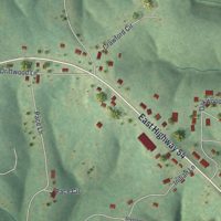 Second close-up of the map of Hermitage, Missouri print showing more streets and buildings
