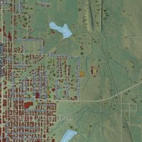 Second close-up of the map of Herrin, Illinois print showing more streets and buildings