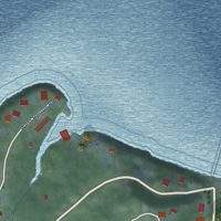 Second close-up of the map of Herron Island, Washington print showing more streets and buildings