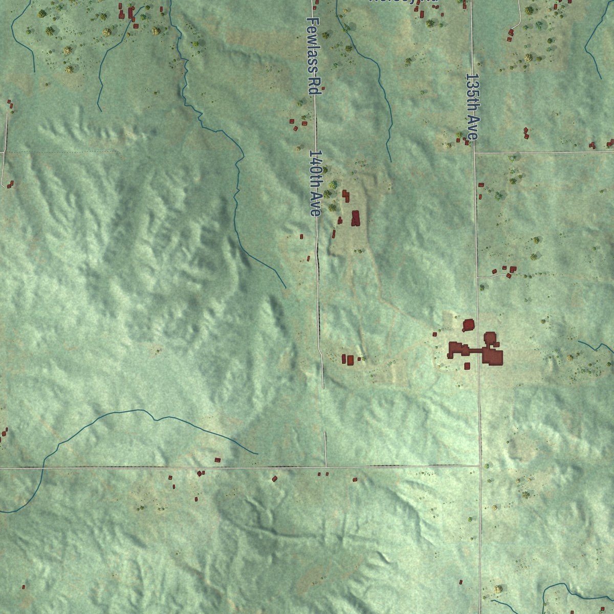 Second close-up of the map of Hersey, Osceola County, Michigan print showing more streets and buildings
