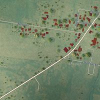 Second close-up of the map of Hessmer, Louisiana print showing more streets and buildings