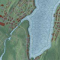 Second close-up of the map of Hewitt, New Jersey print showing more streets and buildings