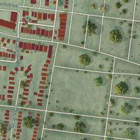 Second close-up of the map of Hi-Pointe, Missouri print showing more streets and buildings