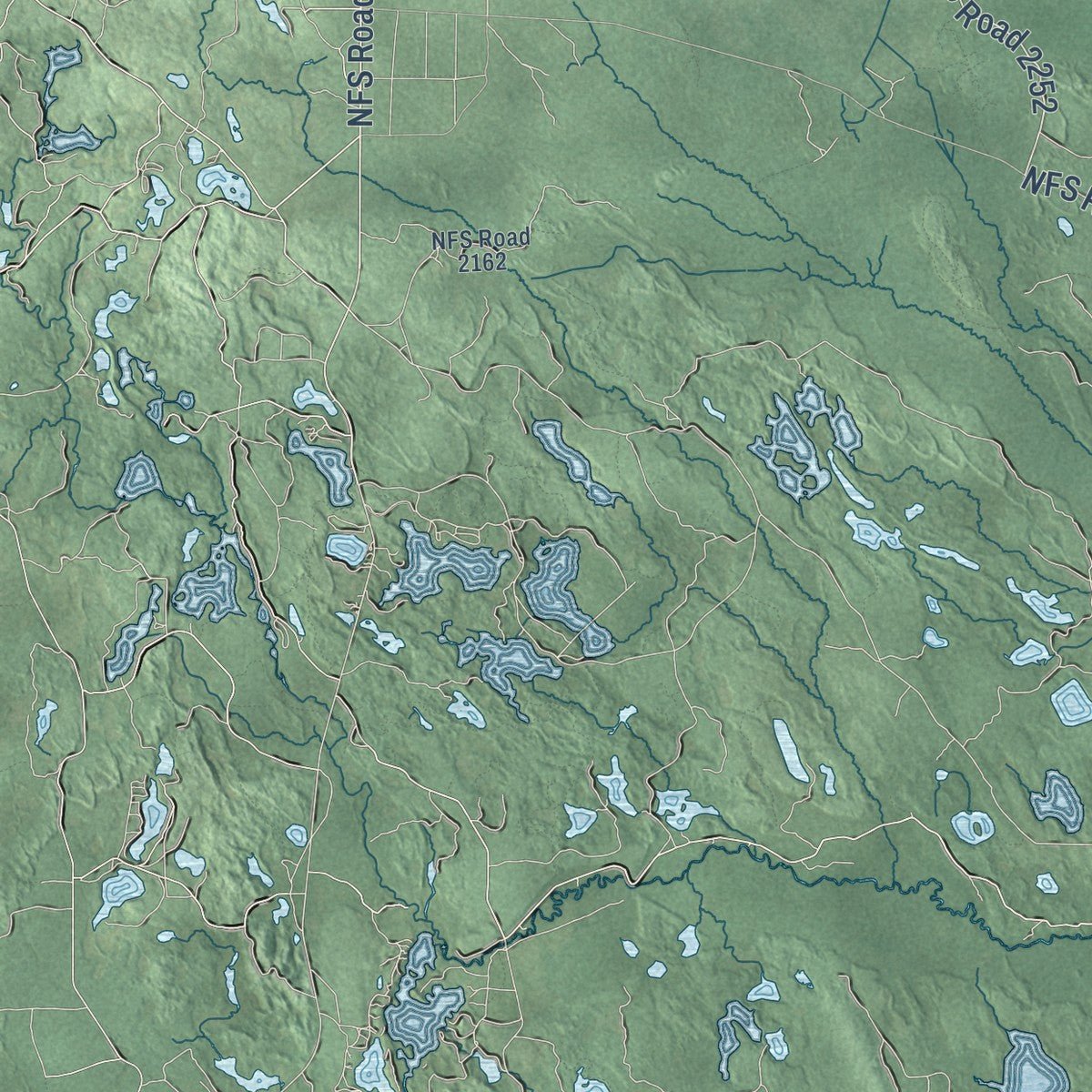 Second close-up of the map of Hiawatha, Michigan print showing more streets and buildings