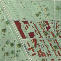 Second close-up of the map of Hiawatha, Minnesota print showing more streets and buildings