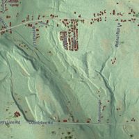 Second close-up of the map of Hickory, Lawrence County, Pennsylvania print showing more streets and buildings