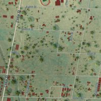 Second close-up of the map of Hico, Texas print showing more streets and buildings