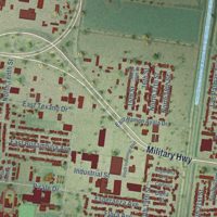 Second close-up of the map of Hidalgo, Texas print showing more streets and buildings