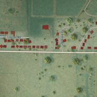 Second close-up of the map of Higginson, Arkansas print showing more streets and buildings