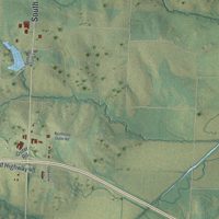 Second close-up of the map of Higginsville, Missouri print showing more streets and buildings