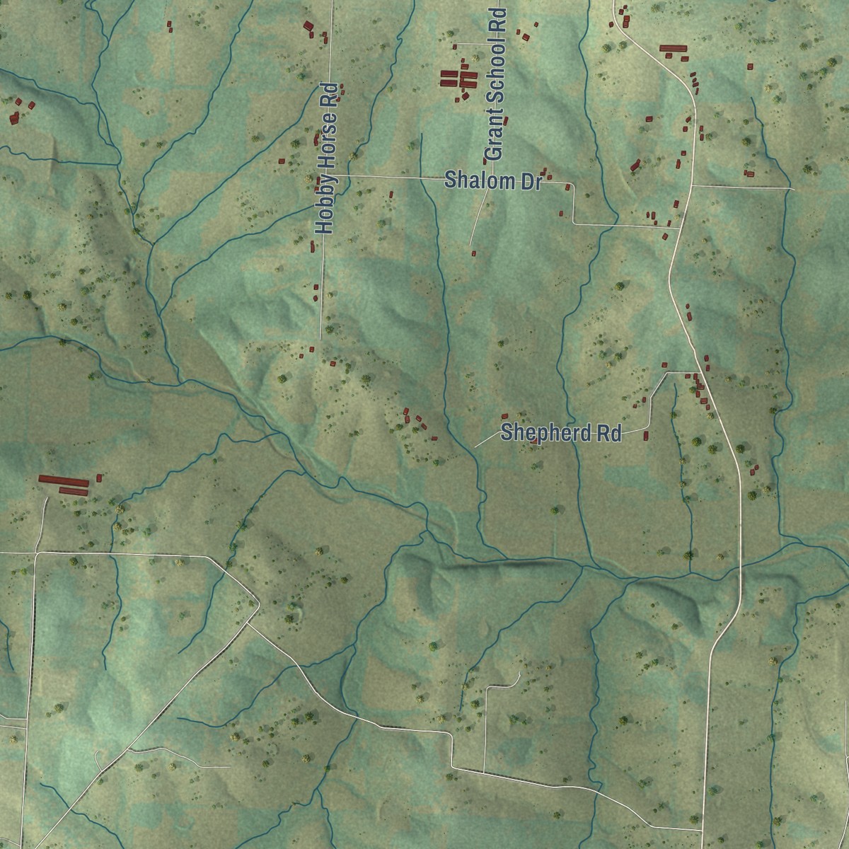 Second close-up of the map of High Point, Missouri print showing more streets and buildings