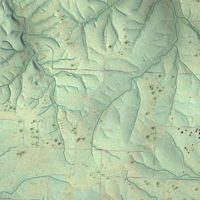Second close-up of the map of Highfill, Arkansas print showing more streets and buildings