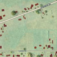 Second close-up of the map of Highgate Center, Vermont print showing more streets and buildings