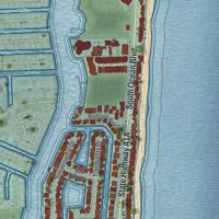 Second close-up of the map of Highland Beach, Florida print showing more streets and buildings